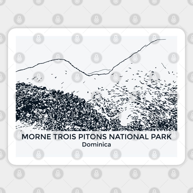 Morne Trois Pitons National Park - Dominica Magnet by Lakeric